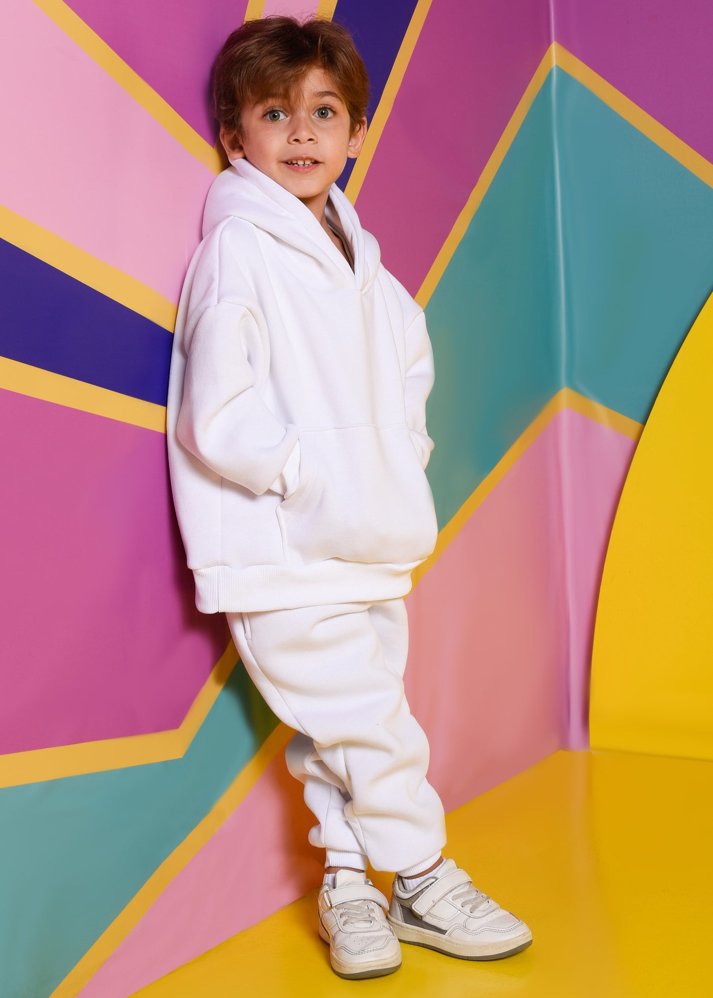 White Oversized Hoodie Set