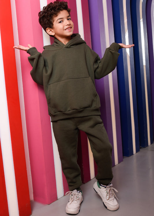 Olive Green Oversized Hoodie Set