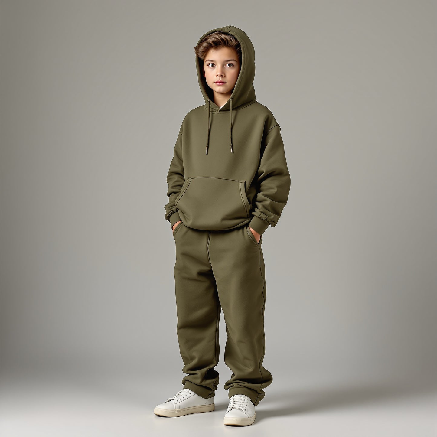 Olive Green Hoodie Set