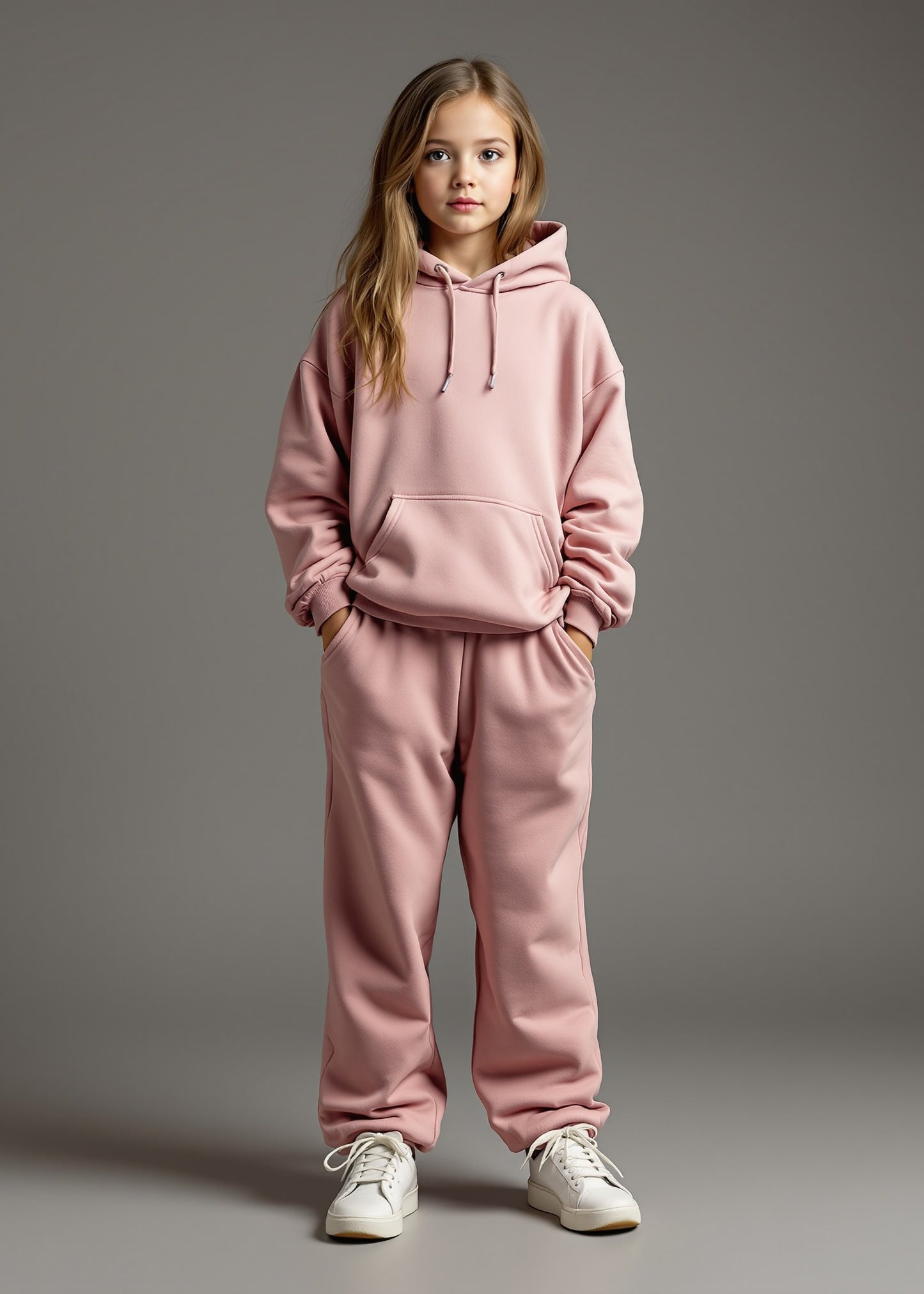 Girls Dusty Rose Hoodie Set