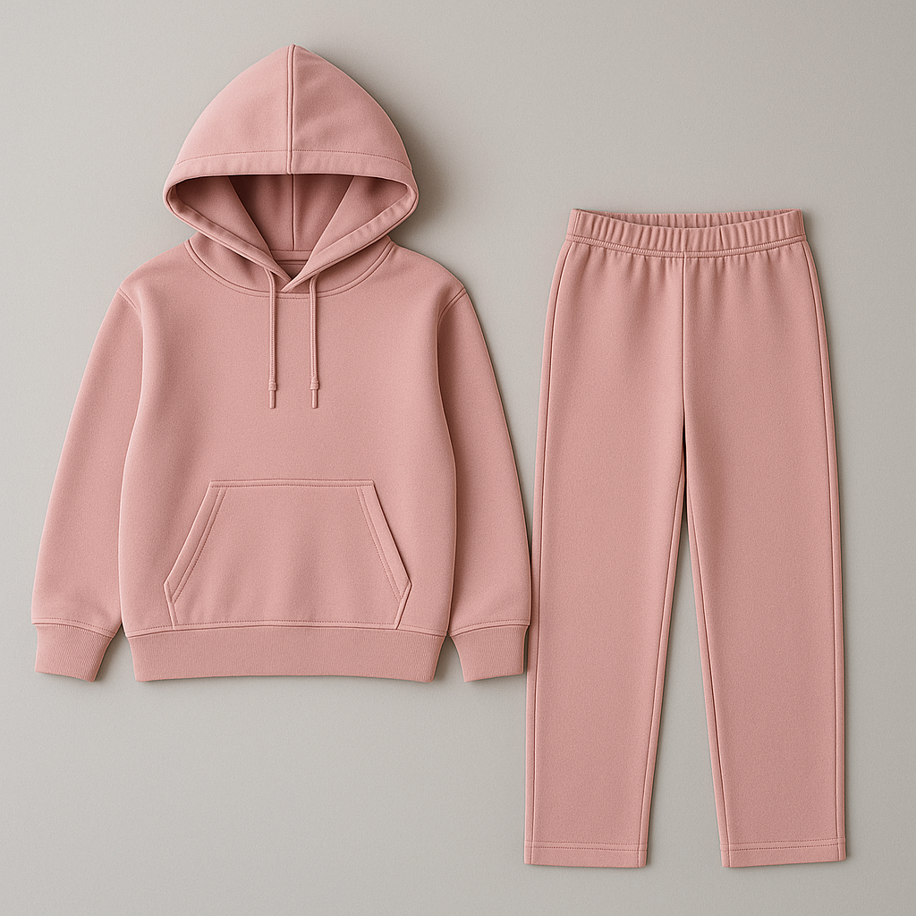 Girls Dusty Rose Hoodie Set