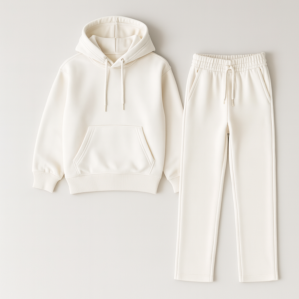 Unisex Off White Hoodie Set